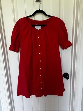Addison Bay Bright Red Cotton Poplin Sailor Dress